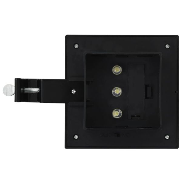 Градински соларни лампи, 6 бр, LED, квадратни, 12 см, черни