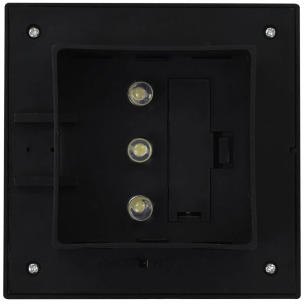Градински соларни лампи, 6 бр, LED, квадратни, 12 см, черни