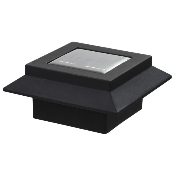 Градински соларни лампи, 6 бр, LED, квадратни, 12 см, черни