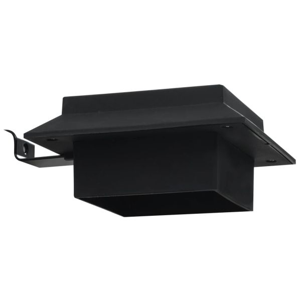 Градински соларни лампи, 6 бр, LED, квадратни, 12 см, черни