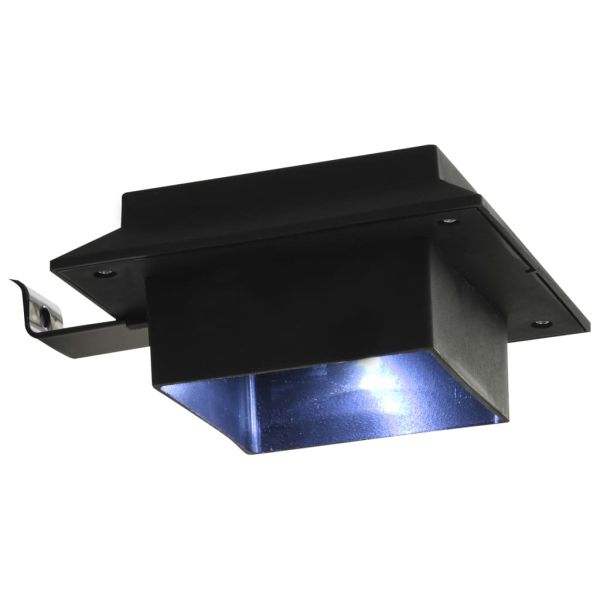 Градински соларни лампи, 6 бр, LED, квадратни, 12 см, черни