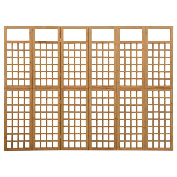 Параван за стая, 5 панела, масивна ела, 242,5x180 см
