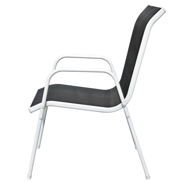 Бистро комплект, 3 части, стомана, черен