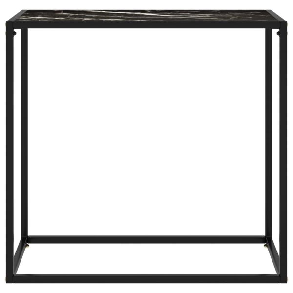 Конзолна маса, черна, 80x35x75 cм, закалено стъкло