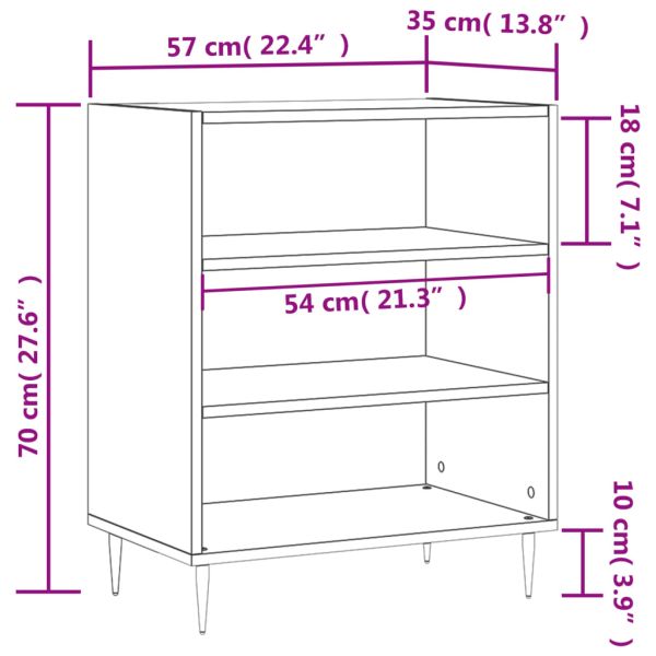 Бюфет бял 57x35x70 см инженерно дърво