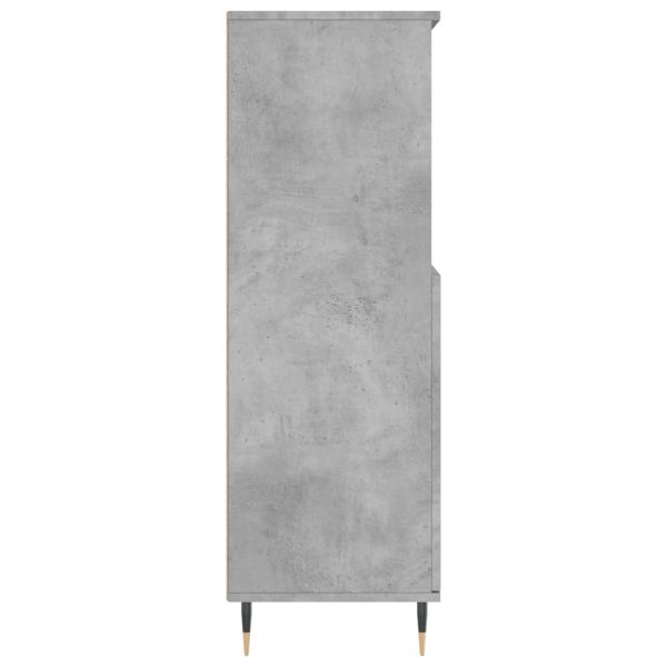 Висок шкаф, бетонно сив, 60x36x110 см, инженерно дърво