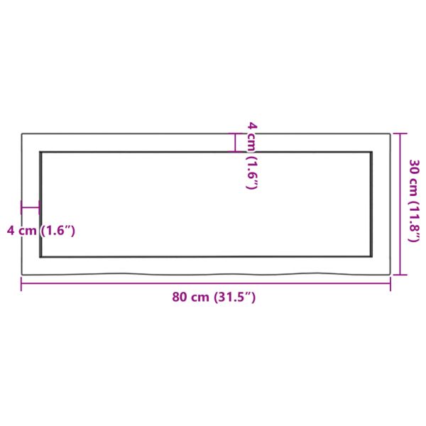 Плот за баня светлокафяв 80x30x(2-4) см обработено дърво масив