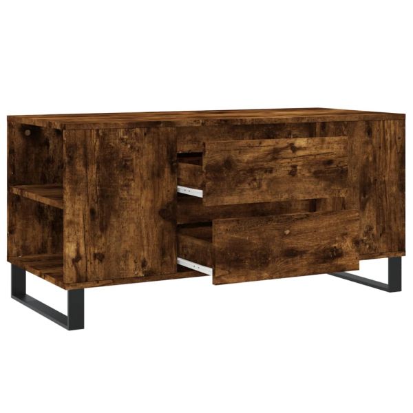 Кафе маса, опушен дъб, 102x44,5x50 см, инженерно дърво