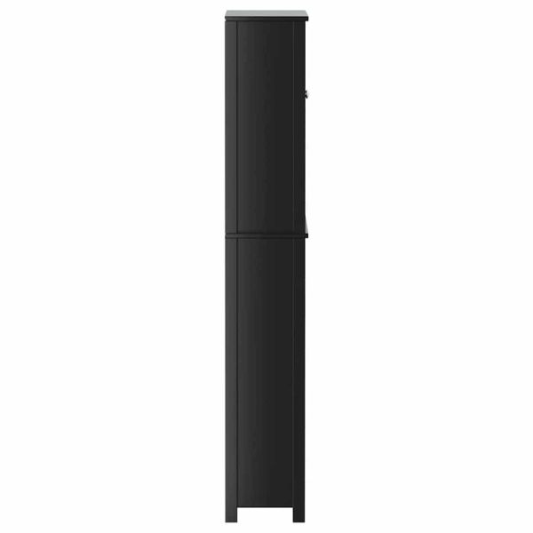 Шкаф за пералня "BERG" черен 76x27x164,5 см масивно дърво