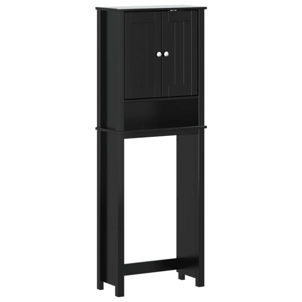 Шкаф над тоалетна чиния BERG черен 60x27x164,5 см масивно дърво