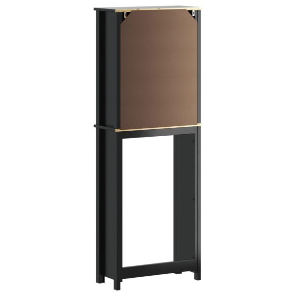 Шкаф над тоалетна чиния BERG черен 60x27x164,5 см масивно дърво