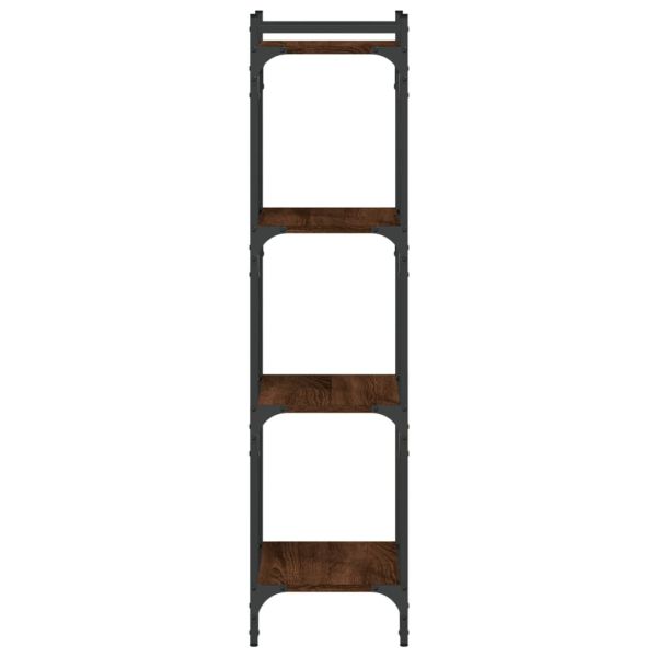 Библиотека 4 рафта кафяв дъб 40x30x120 см инженерно дърво
