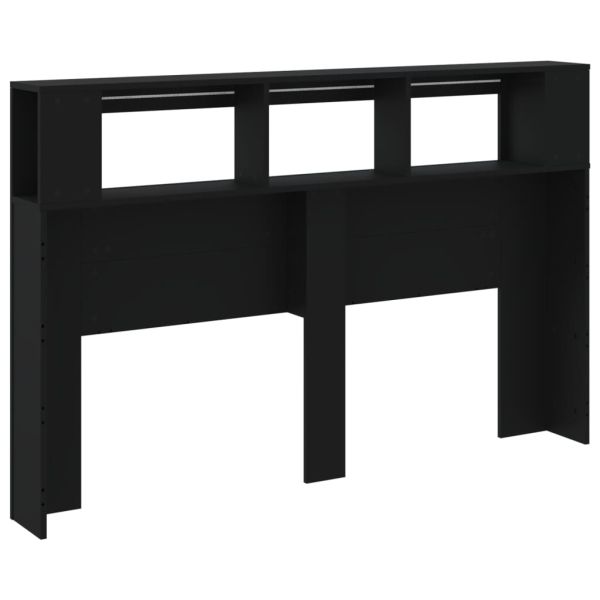 LED горна табла, черна, 160x18,5x103,5 см, инженерно дърво
