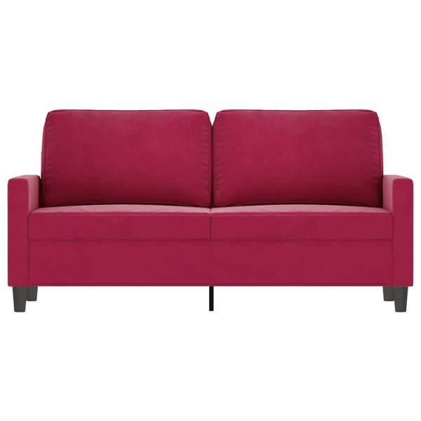2-местен диван, виненочервен, 140 см, кадифе
