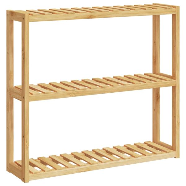 Етажерка за баня 3 нива, стенен, 60x15x54 см, бамбук