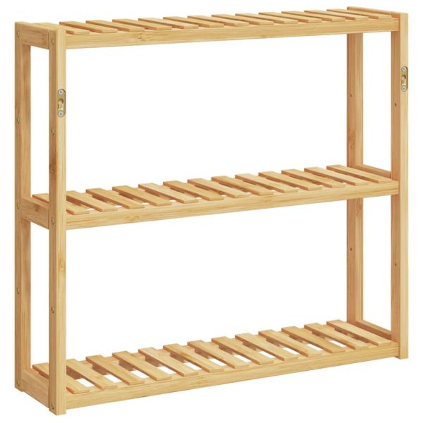 Етажерка за баня 3 нива, стенен, 60x15x54 см, бамбук