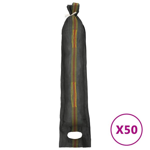 Пясъчни торби, 50 бр, тъмнозелени, 103x25 см, HDPE
