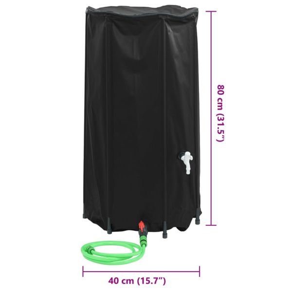Резервоар за вода с кран, сгъваем, 100 л, PVC
