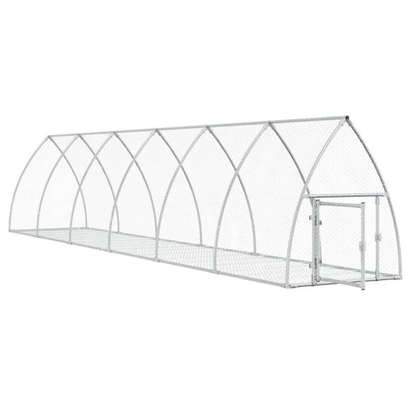 Клетка за зайци сребриста 105x600x120 см поцинкована стомана
