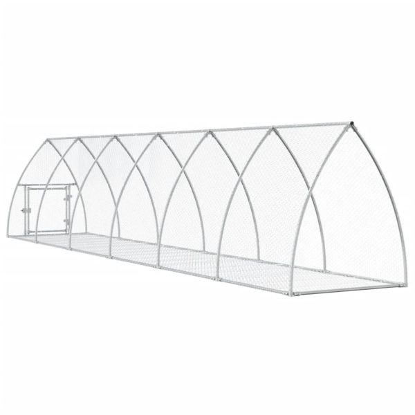 Клетка за зайци сребриста 105x600x120 см поцинкована стомана