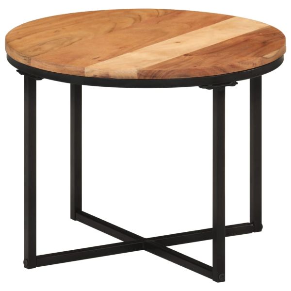Маса за кафе 45x45x35 см акация масив и желязо