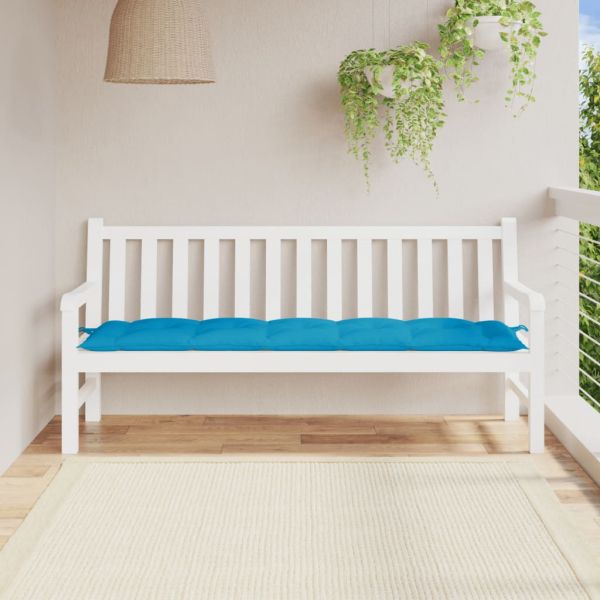 Възглавница за пейка светлосиня 180x50x7 см оксфорд плат