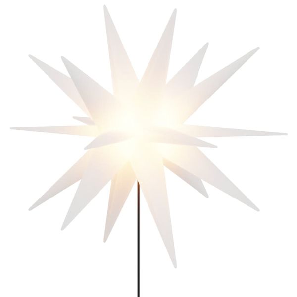 Коледни лампи с шипове, 3 бр, LED, сгъваеми,бяла, 35 см