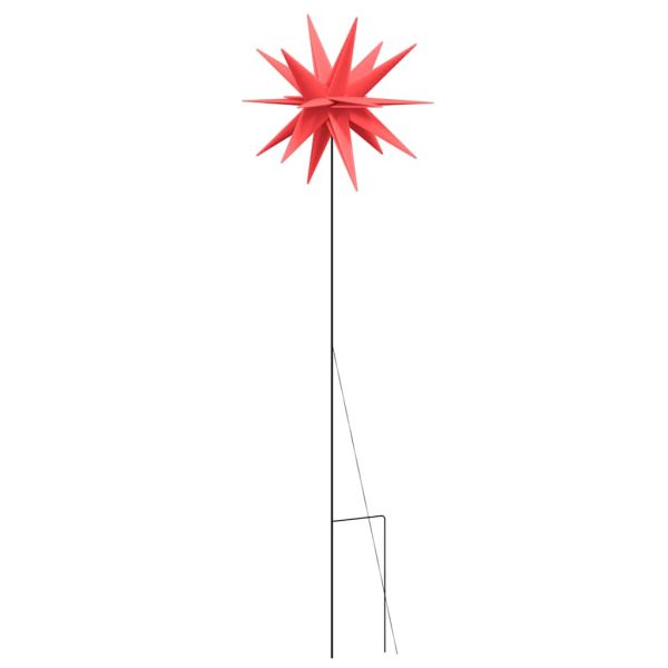 Коледни лампи с шипове, 3 бр, LED, сгъваеми, червени, 35 см