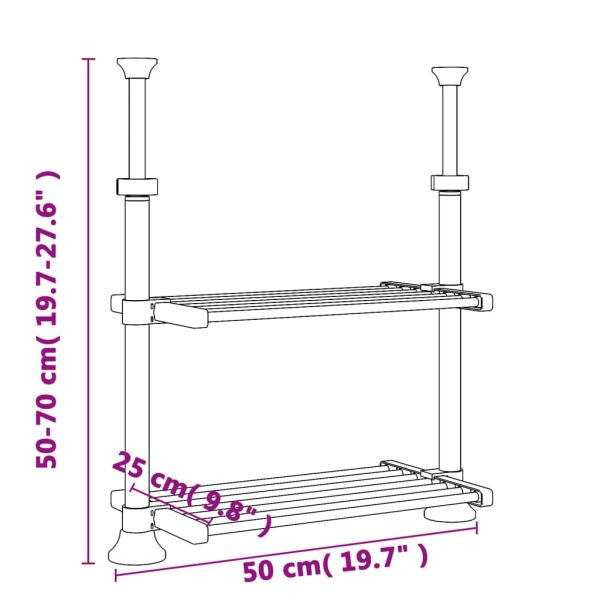 Кухненски рафт 50x25x(50-70) см алуминий