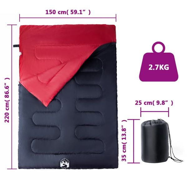 Двоен спален чувал с възглавници за възрастни 3-4 сезона