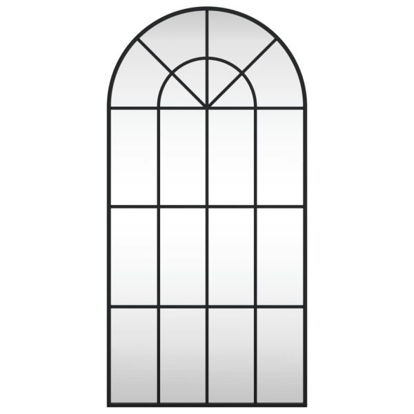 Стенно огледало, черно, 50x100 см, арка, желязо