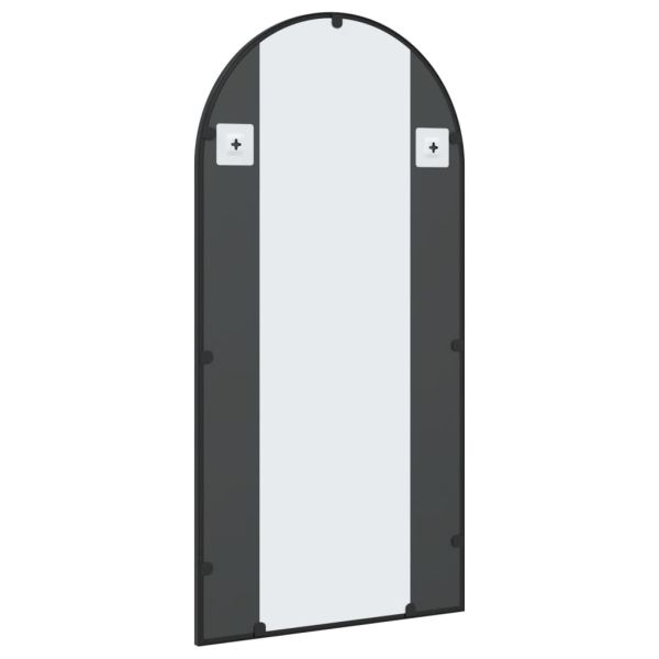 Стенно огледало, черно, 50x100 см, арка, желязо