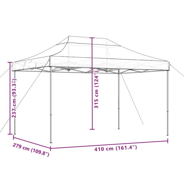 Сгъваема парти шатра, pop-up, зелена, 410x279x315 см