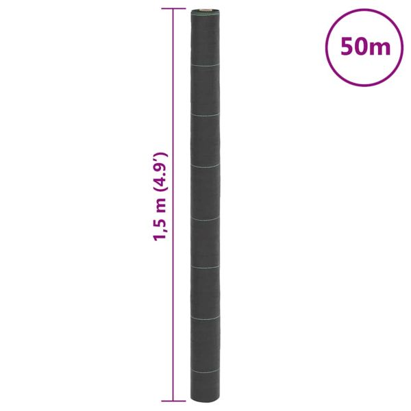 Мембрана против плевели, черна, 1,5x50 м, PP