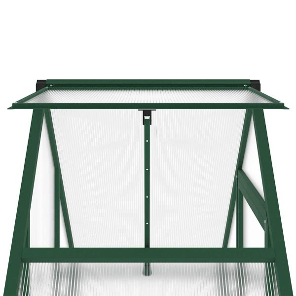 Оранжерия с основа рамка зелен 169x58x195 см алуминий