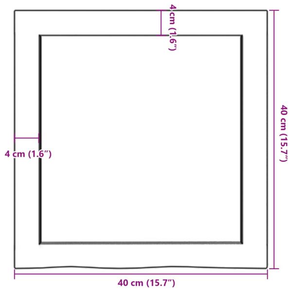 Плот за баня светлокафяв 40x40x(2-4) см обработено дърво масив