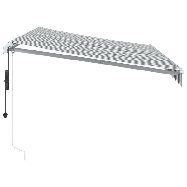 Автоматично прибираща се тента с LED антрацит и бял 350x250 см