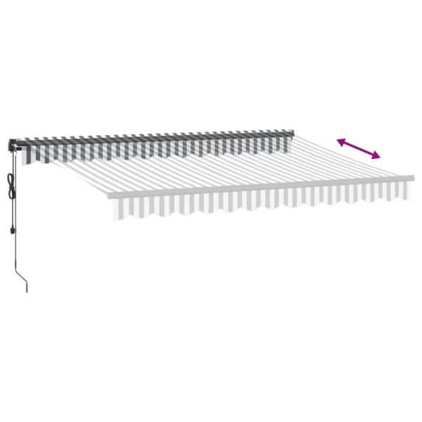 Автоматично прибираща се тента с LED антрацит и бял 350x250 см