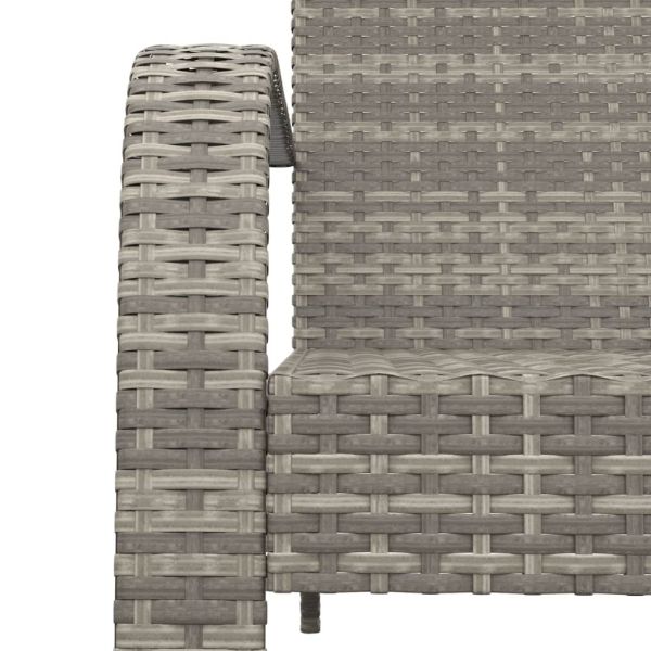 Градински стол Адирондак, сив, полиратан