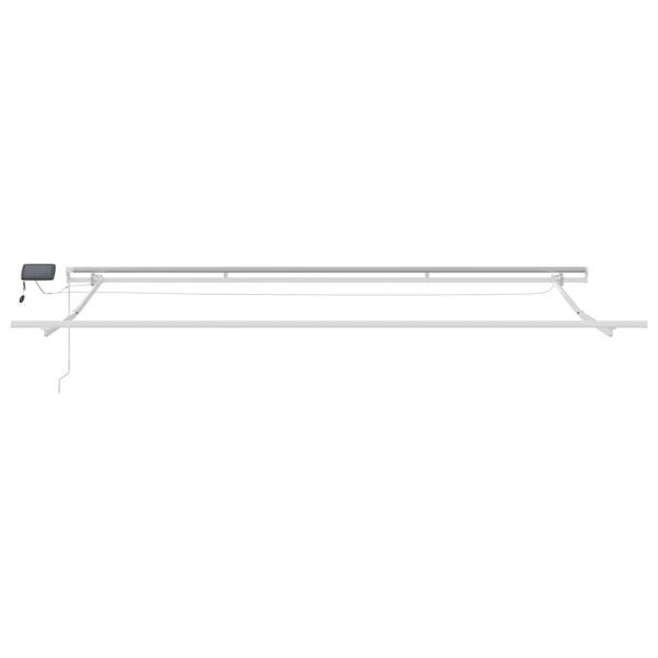 Ръчно прибираща се тента с LED, кафяв, 500x300 см