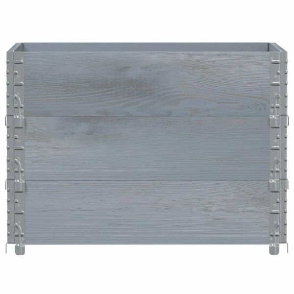 Палетни страници, сив, 3 бр, 80x60 см, борова дървесина масив