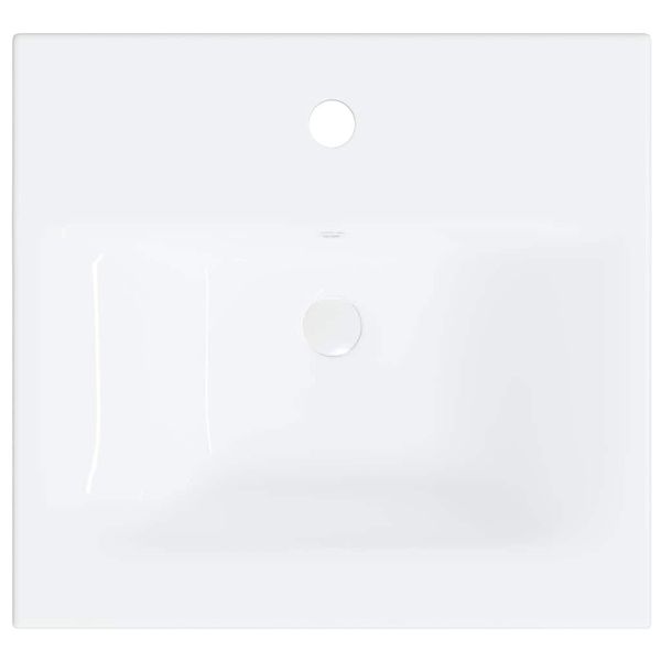 Мивка за вграждане със смесител, 42x39x18 см, керамична, бяла