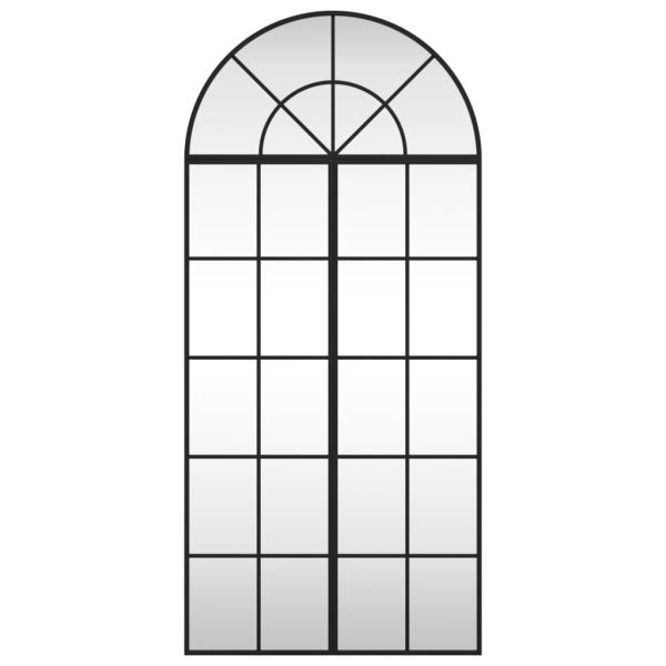 Стенно огледало, черно, 60x130 см, арка, желязо