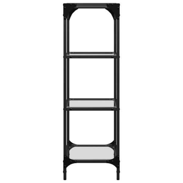 Стелаж с прозрачен стъклен плот 40x30x95 см стомана