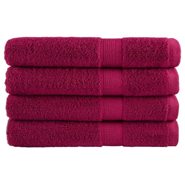 Премиум кърпи SOLUND 4 бр бордо 100x200 см 600 gsm