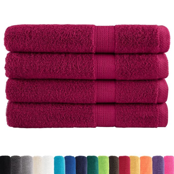 Премиум кърпи SOLUND 4 бр бордо 100x200 см 600 gsm