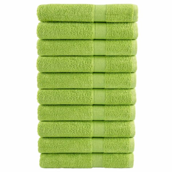 Премиум кърпи SOLUND 10 бр ябълковозелени 100x200 см 600 gsm