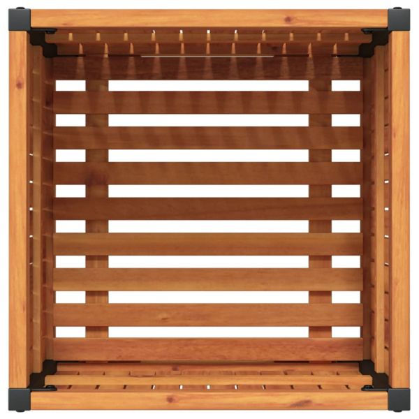 Градинска кашпа 45x45x44 см масивна акация и стомана