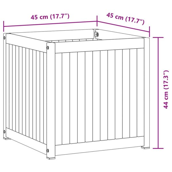 Градинска кашпа 45x45x44 см масивна акация и стомана