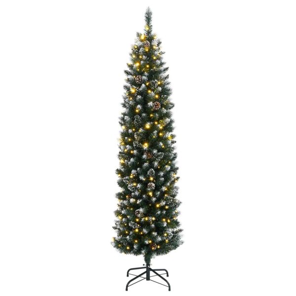 Изкуствена тънка коледна елха, 150 LED, 150 см